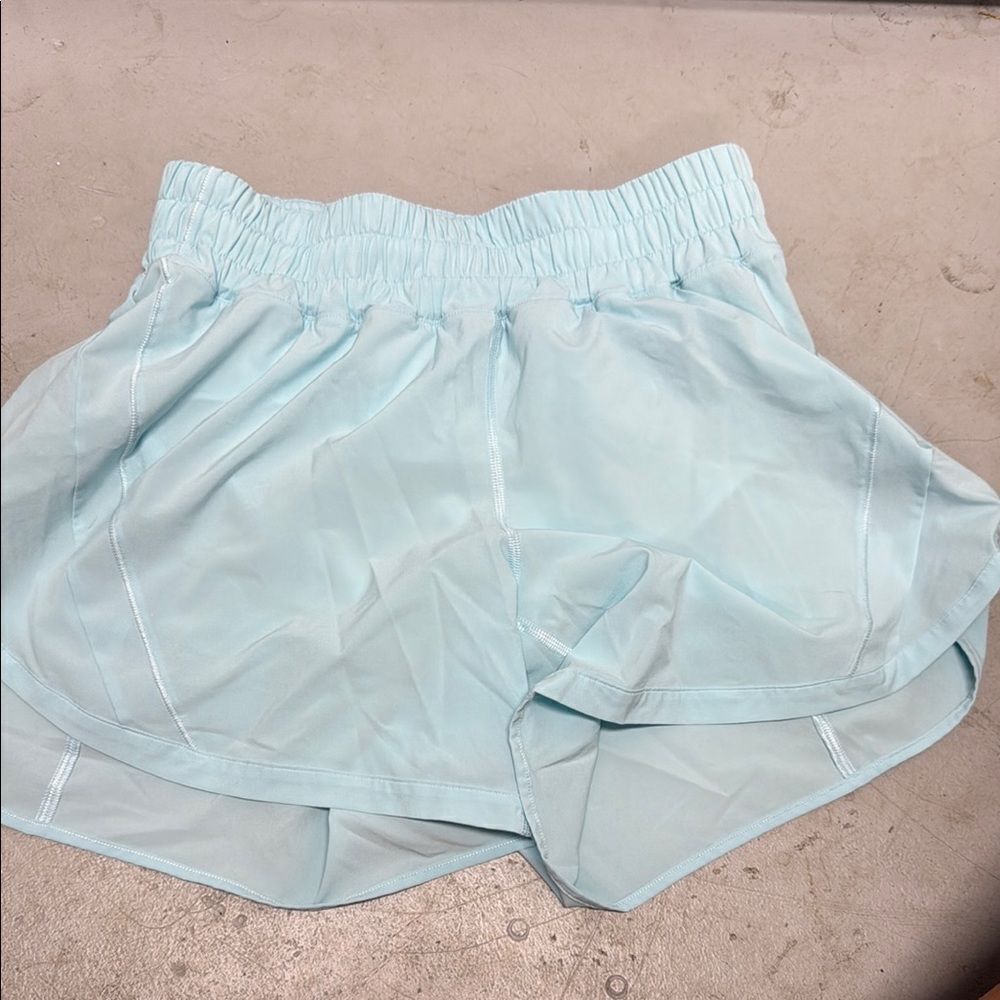 Women's Light Blue Athletic Shorts LULULEMON Running Size 8 NWOT